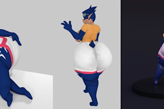 do 3d vrchat model,video game character,nsfw images and 3d animation,anime print