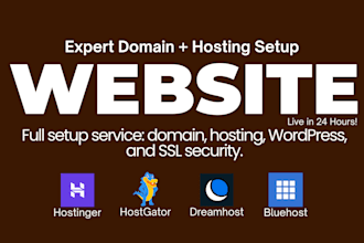 set up your bluehost, hostgator, or any hosting with domain and website