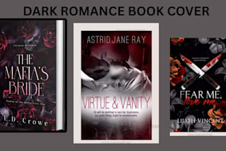 do dark romance book cover, ebook cover, thriller and young adult book cover