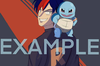 create custom pokemon style digital illustrations for you