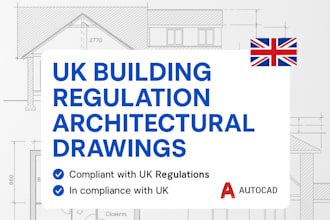 create detailed cad plan to meet UK building regulations and planning permission