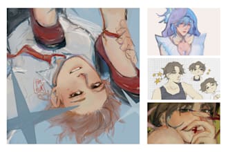 create custom character art in anime, comic, or semi realistic style