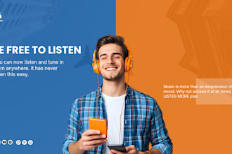 design hero image, header slider and banner for social media, store or website
