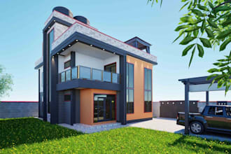 3d exterior design, courtyard, carpark, outdoor lounge render, patio, landscape