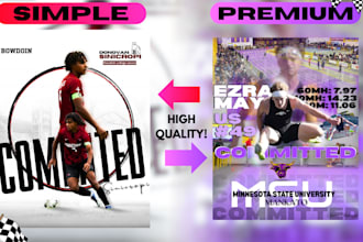 design commitment post or sport graphic social media post