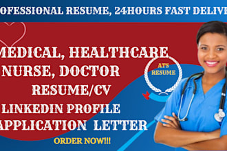 write,edit nursing,medical and healthcare cv