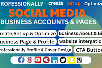 perfect create and set up all social media accounts and pages for your business