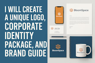design a custom logo and brand style guide for your business corporate identity
