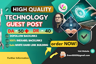 do tech guest post in da50plus dofollow backlinks technology guest posting blog