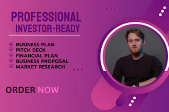 prepare an investor business plan, financial analysis, pitch deck