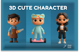 create 3d cute characters, animals, cartoon modeling for mascot or 3d print