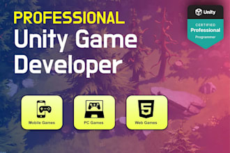 develop engaging unity 2d and 3d games for PC, mobile, or VR