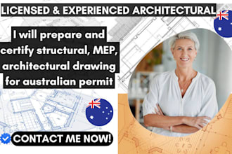 prepare and certify structural, mep, architectural drawing for australian permit