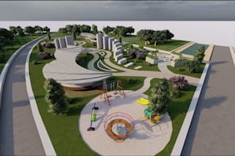 redesign recreational master plan, landscape, urban park, public space, garden