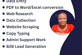 do fast and accurate data entry and admin support