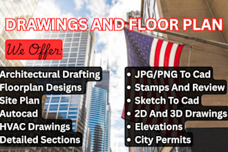 draw architectural floor plan,safety framing and foundation plan, garage drawing
