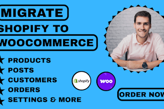 migrate shopify to woocommerce with similar design