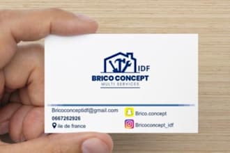 je vais créer des cartes de visite professionnelles et élégantes sous 24h