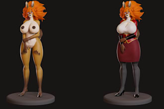 custom nsfw game ready female,stylized 3d furry character,outfit vrchat animate