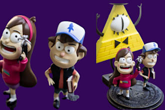 design 3d toy, 3d character modeling, 3d model rendering animation