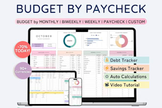 design custom full automation excel google spreadsheet budget planner formulas