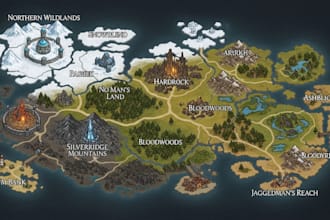 create your fantasy map for dnd novels and game, boardgame fantasy festival map