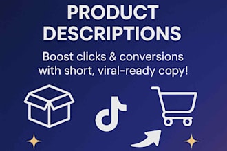 write short viral product descriptions for tiktok, shopify, or affiliate