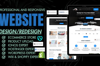design and redesign ionos webflow or wix website and product upload