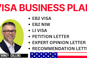 write business plans, petition letter for eb2 niw e2 and l1 visa