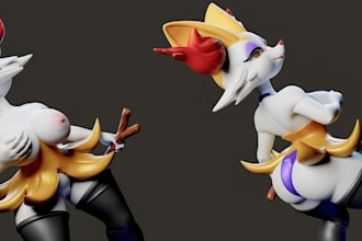 design nsfw,anime stylized 3d character figure,game 3d cartoon,sfw for print,stl