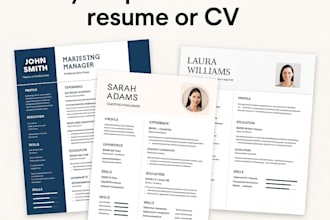 create and desig your professional resume or CV