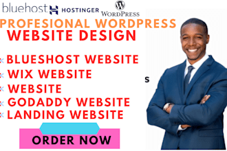 wordpress website design ionos bluehost godaddy siteground hostinger wix website