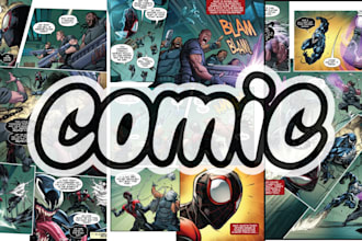 draw graphic novel illustration, comic pages, comic art as comic book nsfw