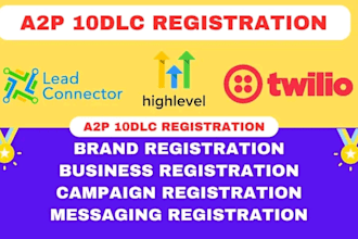 register your gohighlevel a2p 10dlc twilio a2p registration in 24 hours