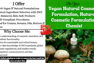 be your vegan natural cosmetic formulation, natural cosmetic formulation chemist
