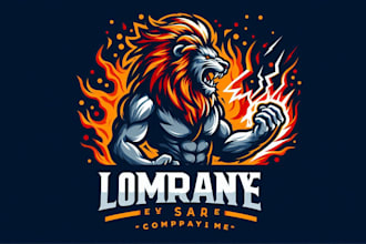 make an amazing  roaring lion mascot logo design in 12 hours