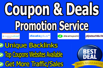 manually submit coupon to 50 popular deal sites coupon code submissions