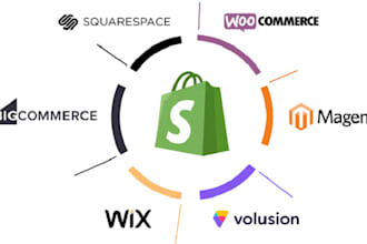 migrate wix, wordpress, squarespace, bigcommerce, magento store to shopify store