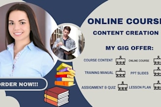 create online course content course creation ebook writer training manual