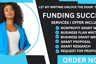 grant research, write grant proposal,grant submission and sponsorship letter