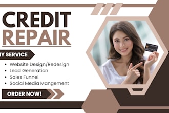 do credit repair business page setup, sales funnel and credit repair website