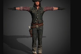 create 3dhumanoid character, human model, realistic texture,animaze3d,retopology