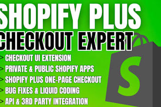 develop shopify plus one page checkout UI extension shopify private app with API