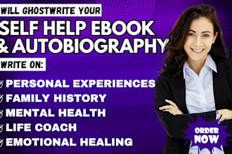 ghostwrite your autobiography,history or self ebook,publish on amazon kdp
