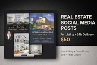 design social media posts for real estate listings