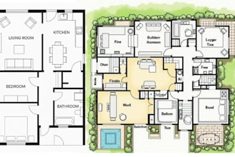 do floor plan, redraw floor plan, 2d floor plan in autocad for real estate agent