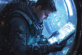 do a sci fi character and sci fi art