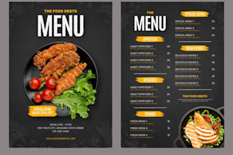 design professional restaurant, food menu design, digital menu