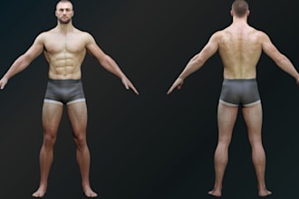 optimized 3d model, nsfw model, 3d realistic character, 3d texture, rig in unity