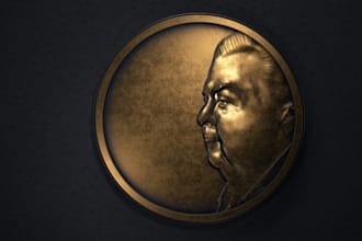 design printable 3d coin model cnc design medallion zbrush stl file 3d printing